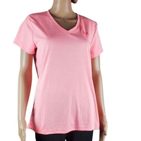 Under Armour Coral Pink Heathered Loose Heatgear T-Shirt - Picture 1 of 6